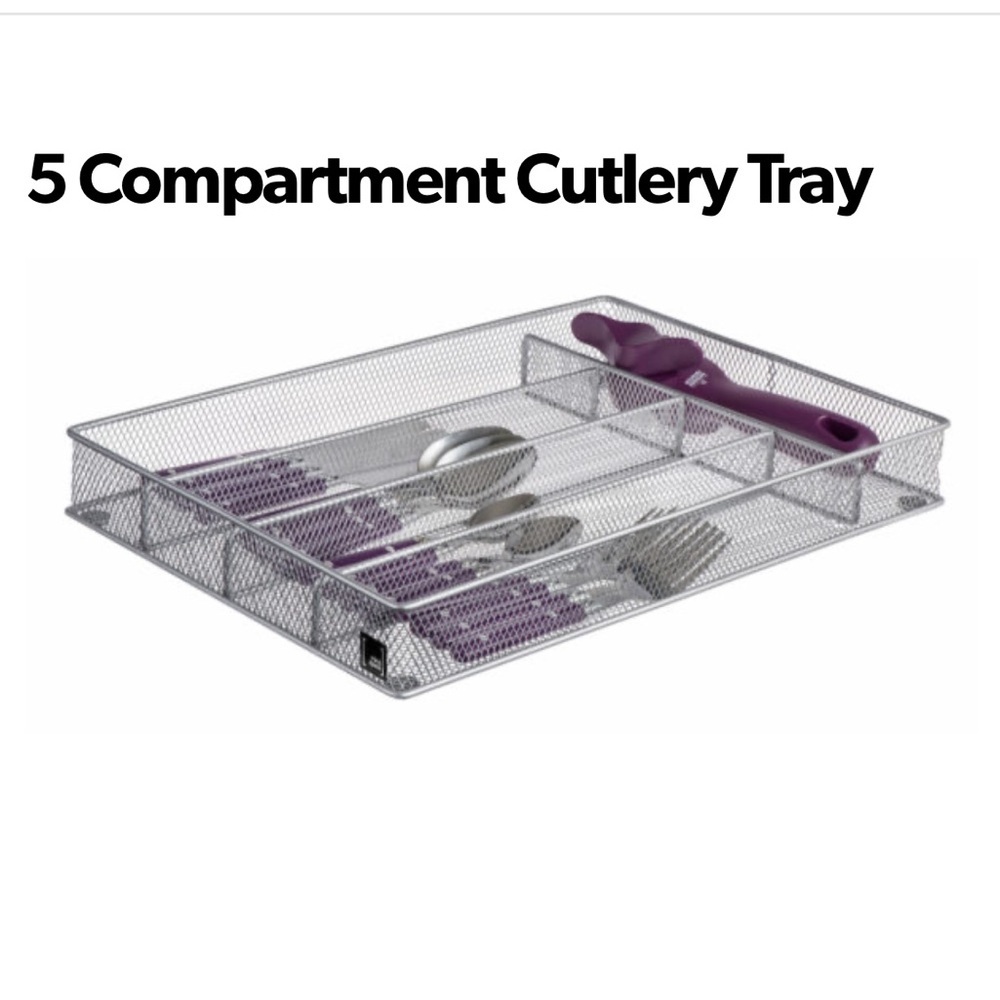 🆕 Mindspace 5 Compartment Cutlery Tray Silver - Picture 1 of 6